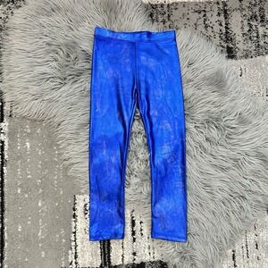 Frenchie Girls Bright Metallic Blue Leggings Size 6Y NEW